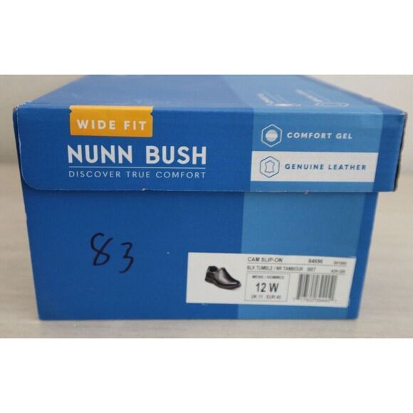 Nunn Bush 84696 Men Sz 12W Black Tumble Leather Heritage Cam Slip-On Shoes - Picture 10 of 10